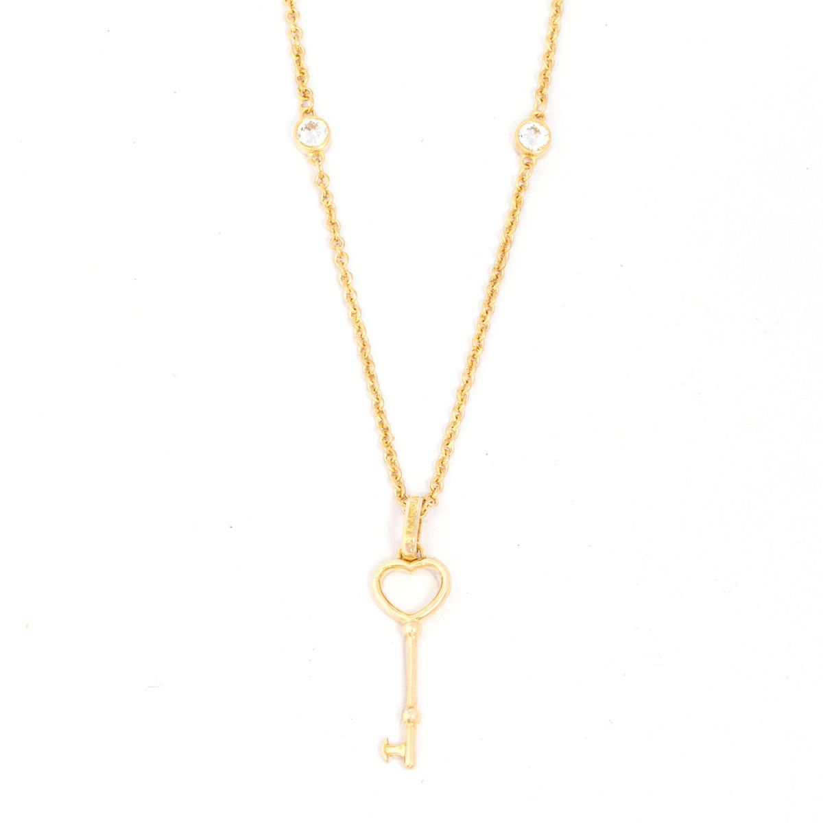 MAISHA - Collar Key Heart Bañado en Oro Fino