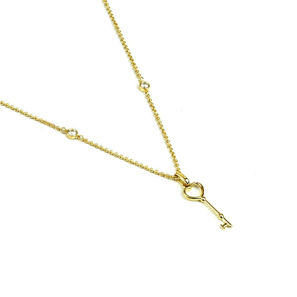 MAISHA - Collar Key Heart Bañado en Oro Fino