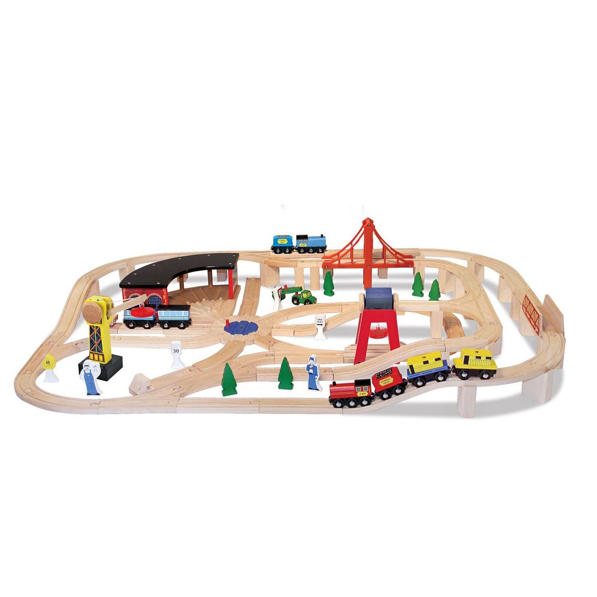 MELISSA & DOUG - Set Jumbo de Trenes y Rieles