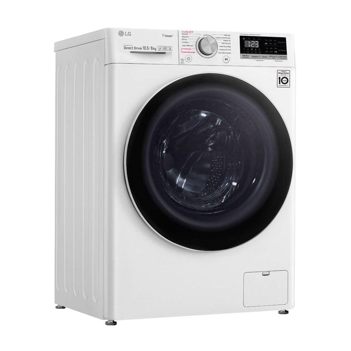 LG - Lavaseca 10.5/7 Kg LG Carga Frontal  con AI DD Inteligencia Artificial WD10WVC4S6 Blanca