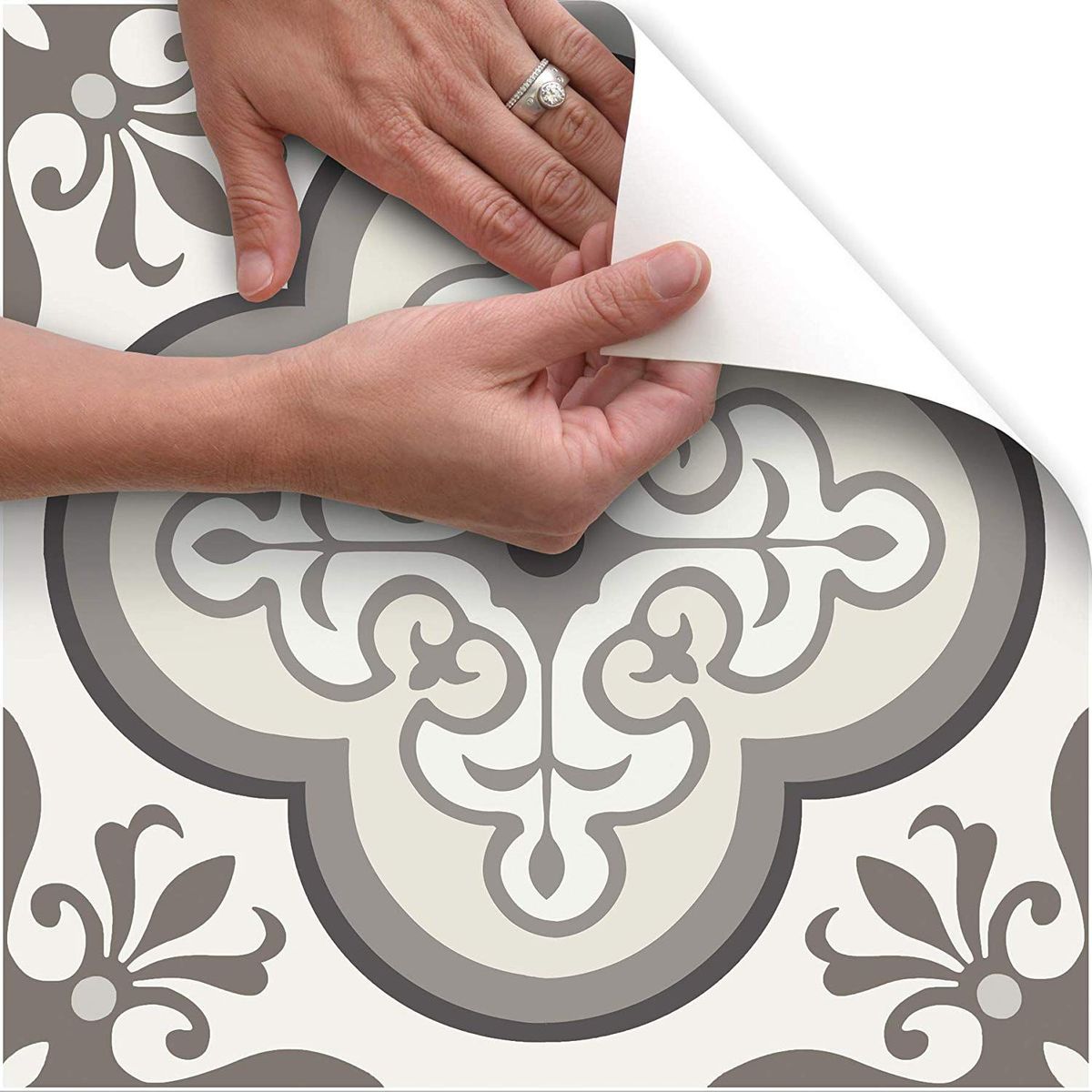 CON TACT - Set x6 Laminas Decorativos Para Piso/Pared Neutral Traditional  