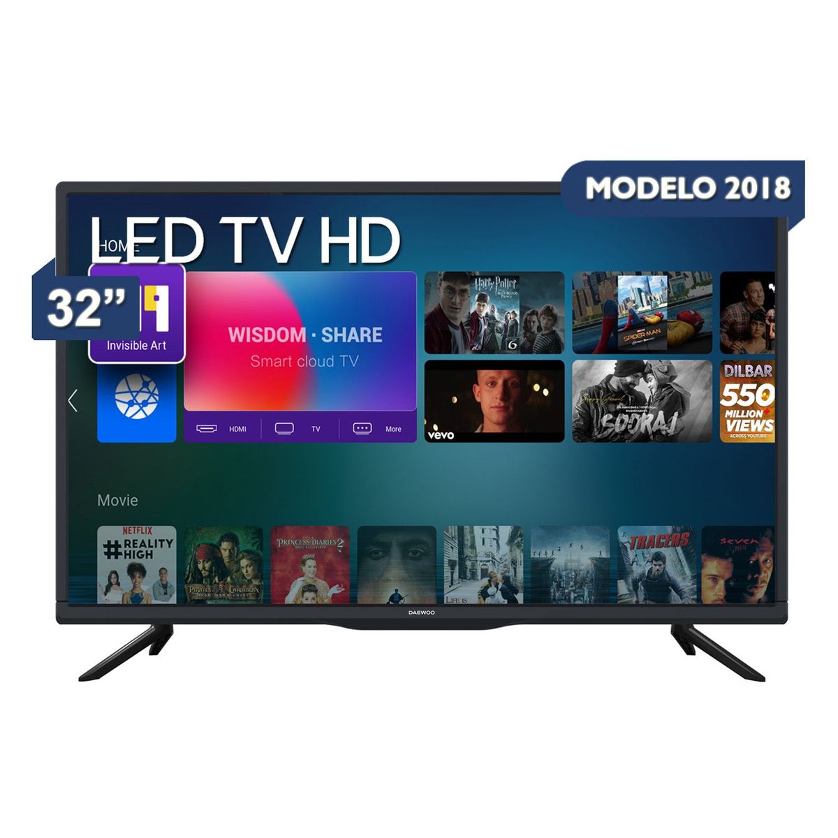 DAEWOO - Combo Televisor LED Smart TV HD 32" L32V750BAS