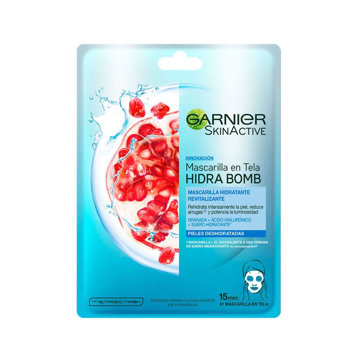 GARNIER - Mascarilla en Tela para Rostro Revitalizante con Granada  