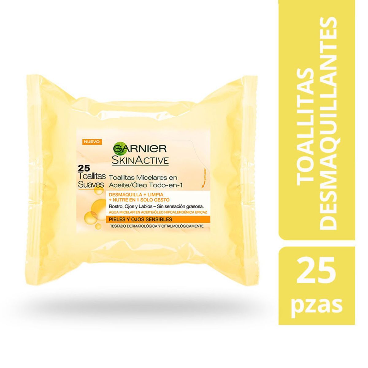 GARNIER - Toallitas Desmaquillantes con Agua Micelar Aceite/Óleo  