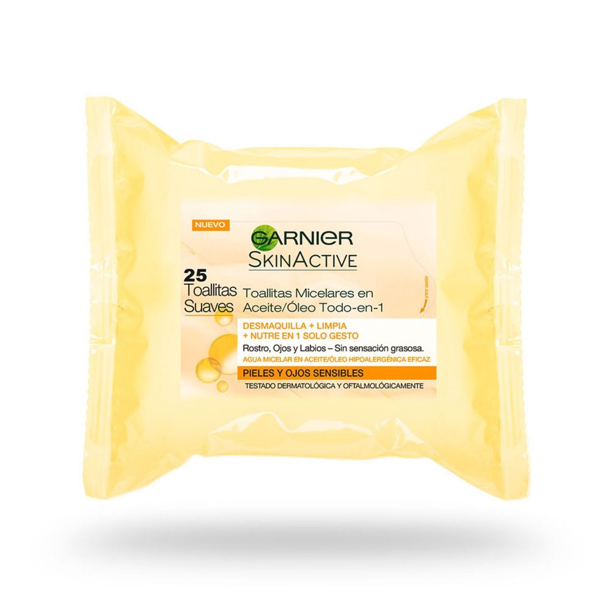 GARNIER - Toallitas Desmaquillantes con Agua Micelar Aceite/Óleo  