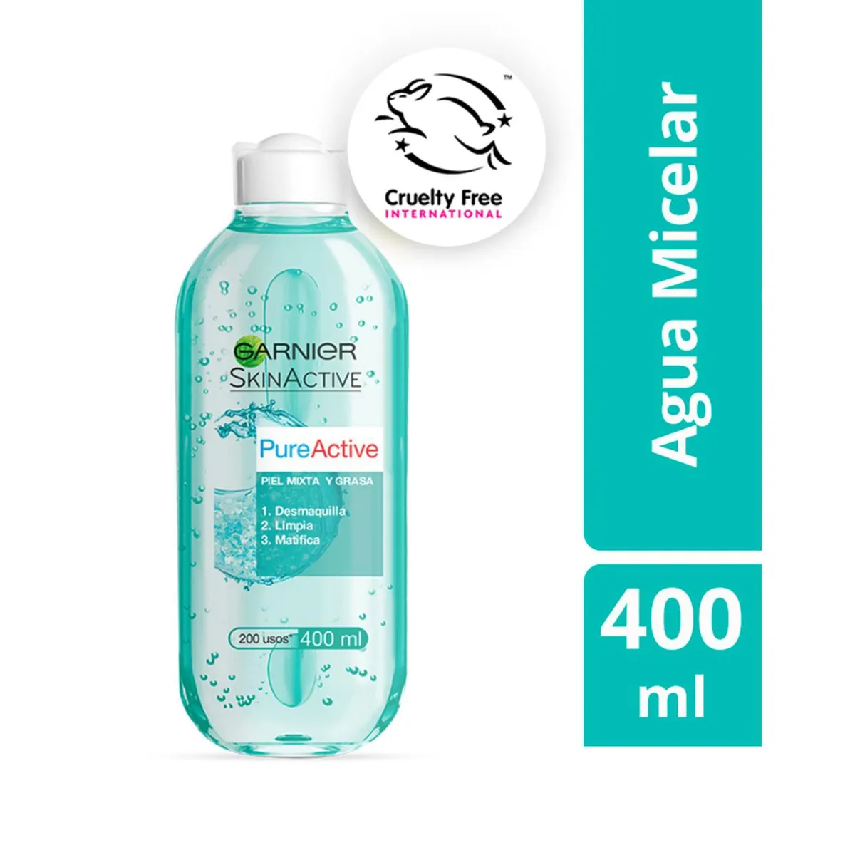 GARNIER - Agua Micelar Garnier Pure Active 400 Ml 