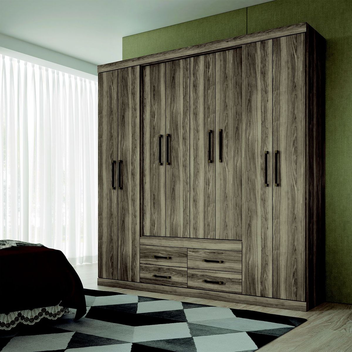 ALTAVISION - Closet Napoles 8 Puertas 4 Cajones 