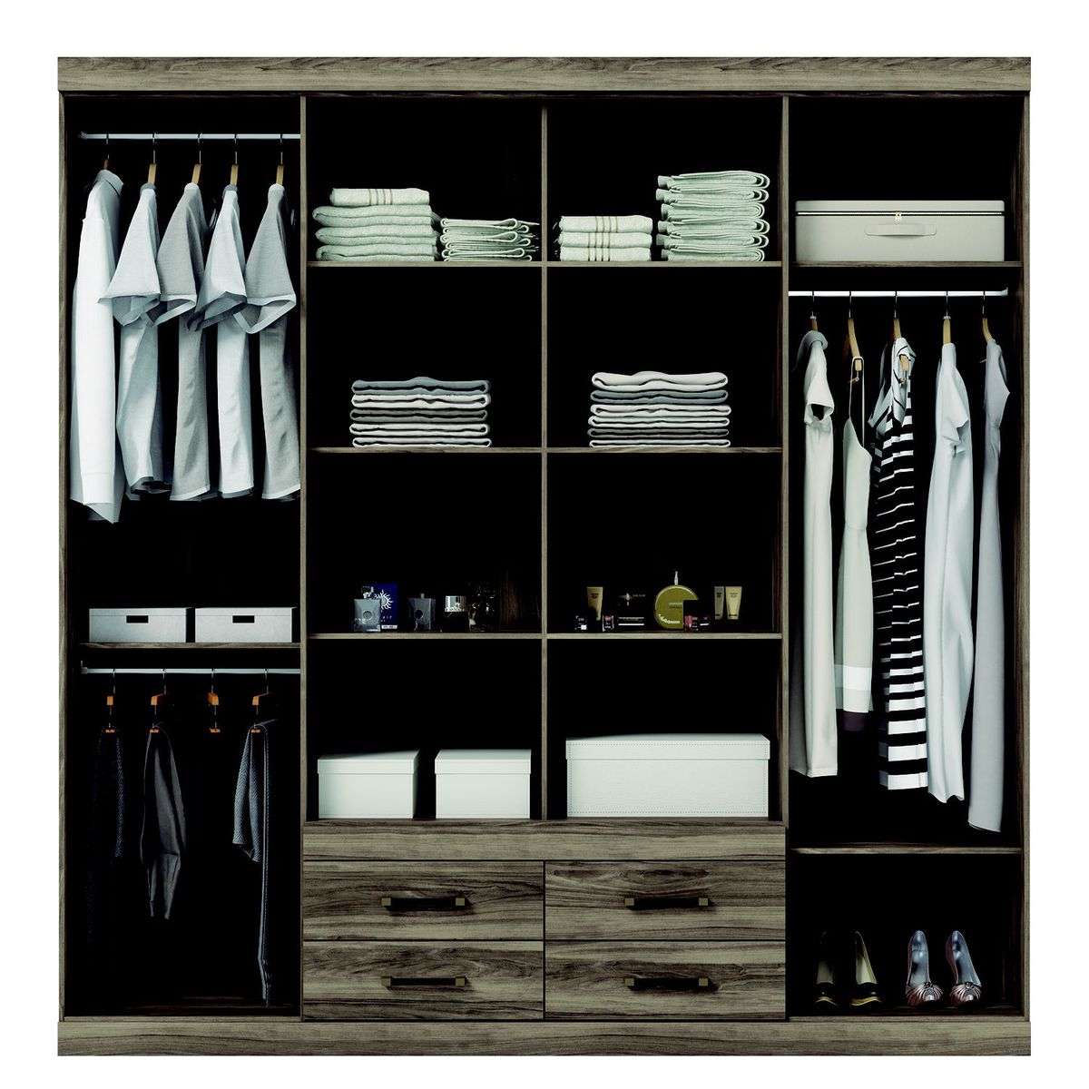ALTAVISION - Closet Napoles 8 Puertas 4 Cajones 