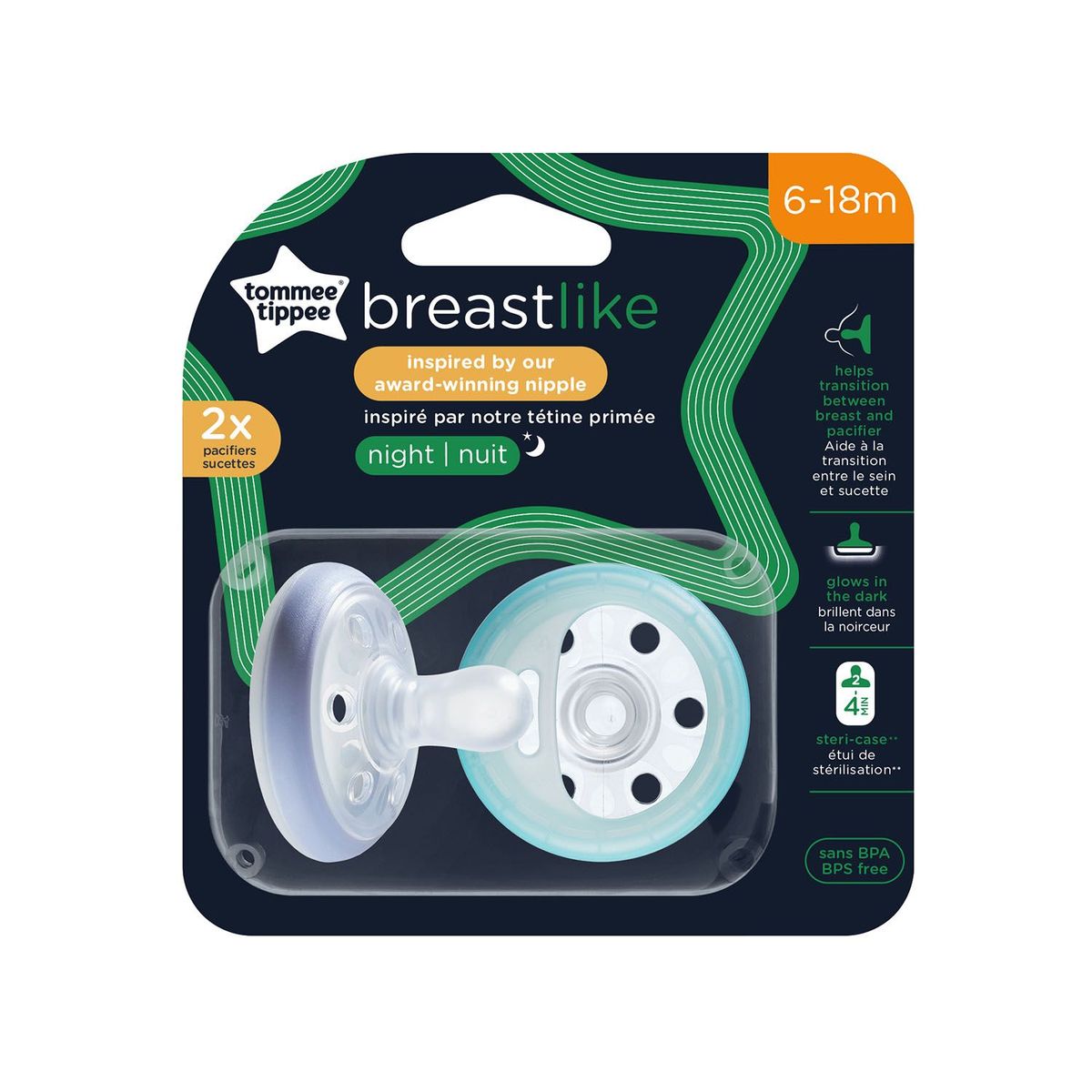 TOMMEE TIPPEE - Pack x2 Chupones Bebe Breast-like 6-18M