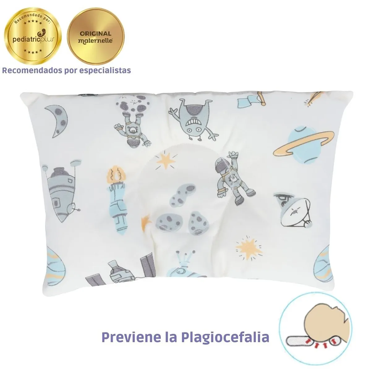 MATERNELLE - Almohada Bebe Anticabeza Plana