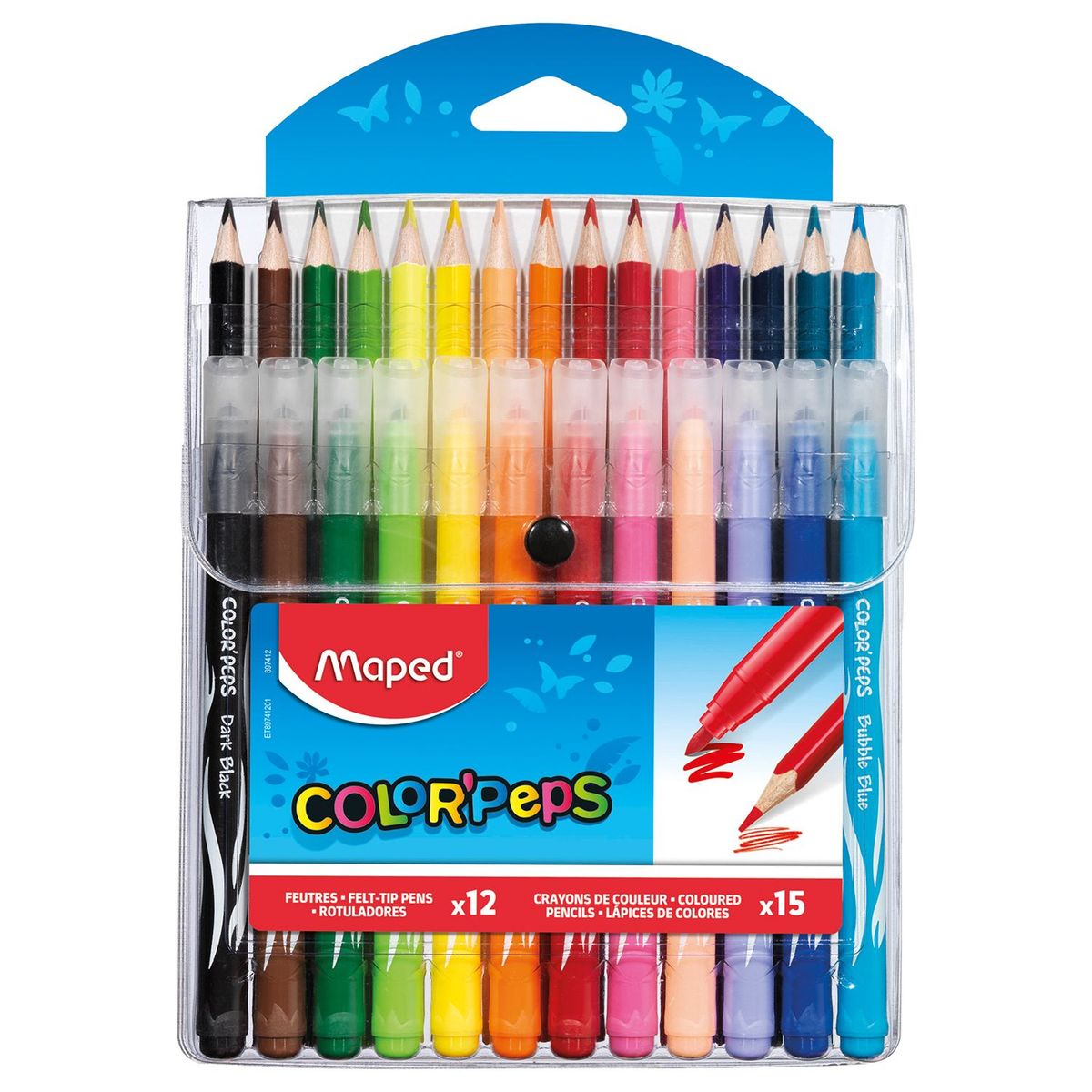 MAPED - Set de Plumones x 12 + Colores x 15