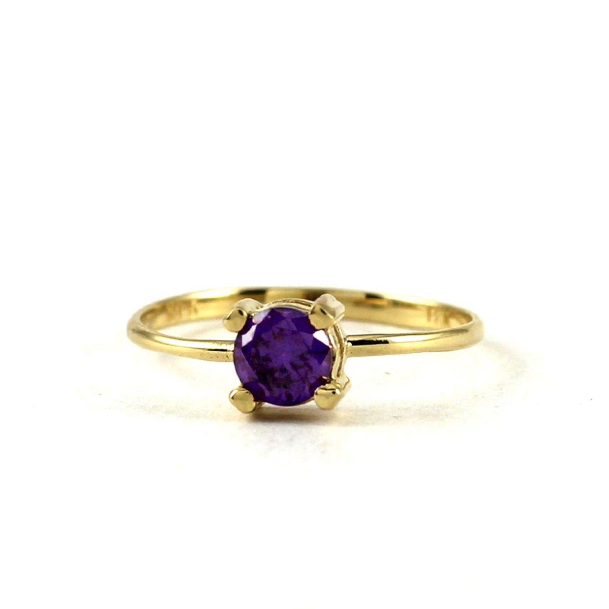 MAISHA - Anillo de Oro 18K con Circón Swarovski Morado 