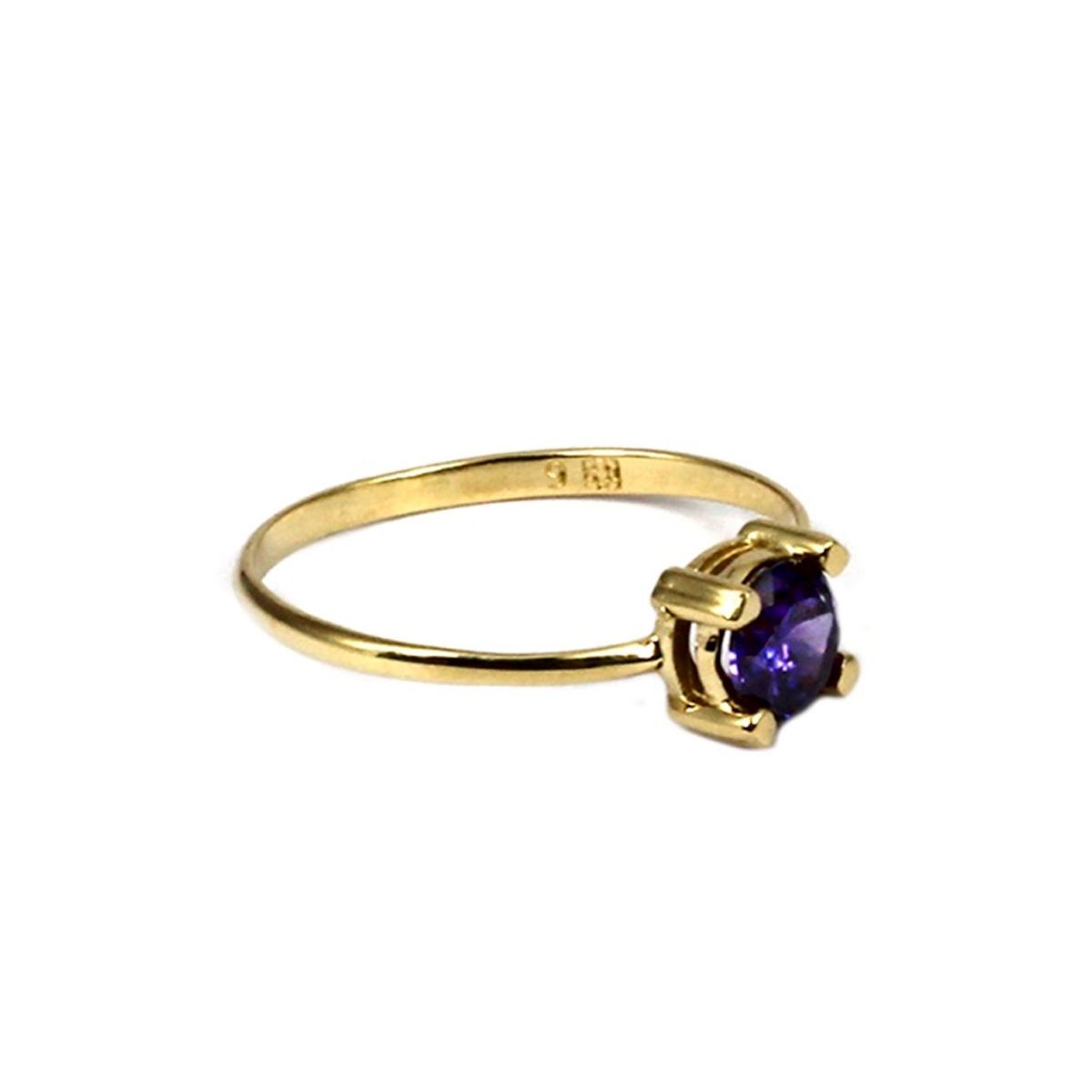 MAISHA - Anillo de Oro 18K con Circón Swarovski Morado 
