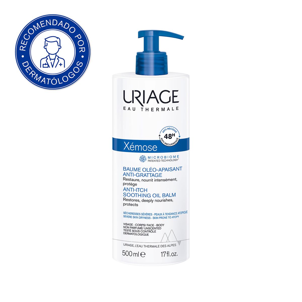 URIAGE - Uriage Xémose Bálsamo Oleo-Calmante Anti-Picor 500ml - Bálsamo oleoso protector para pieles muy secas
