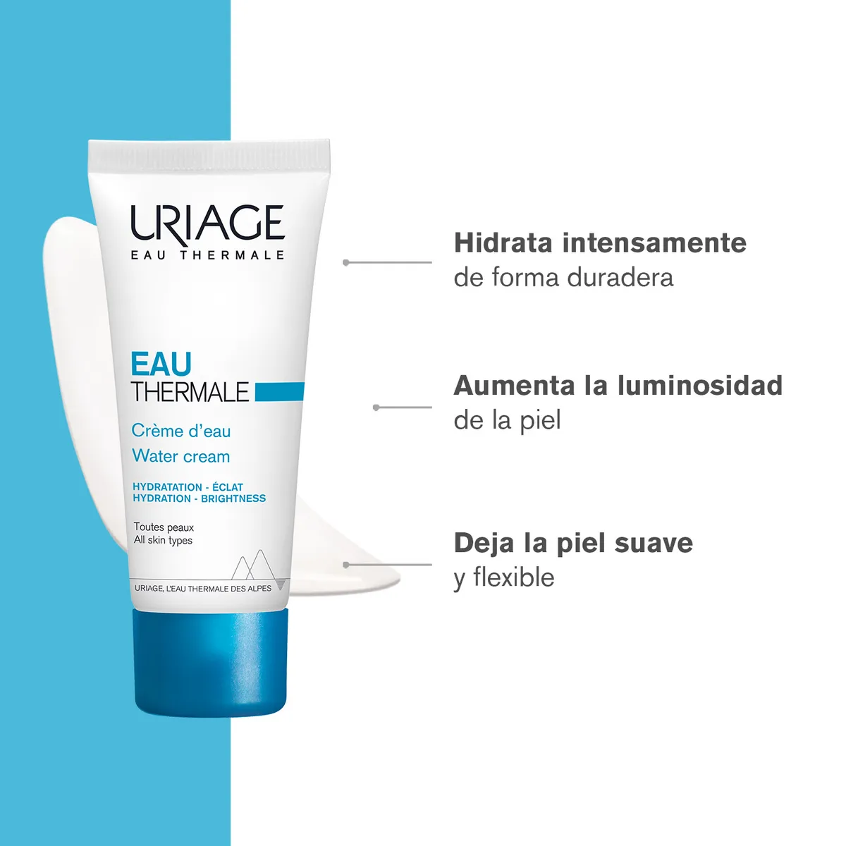 URIAGE - Uriage EAU Thermale Crema de Agua 40 ml - Crema hidratante para todo tipo de piel