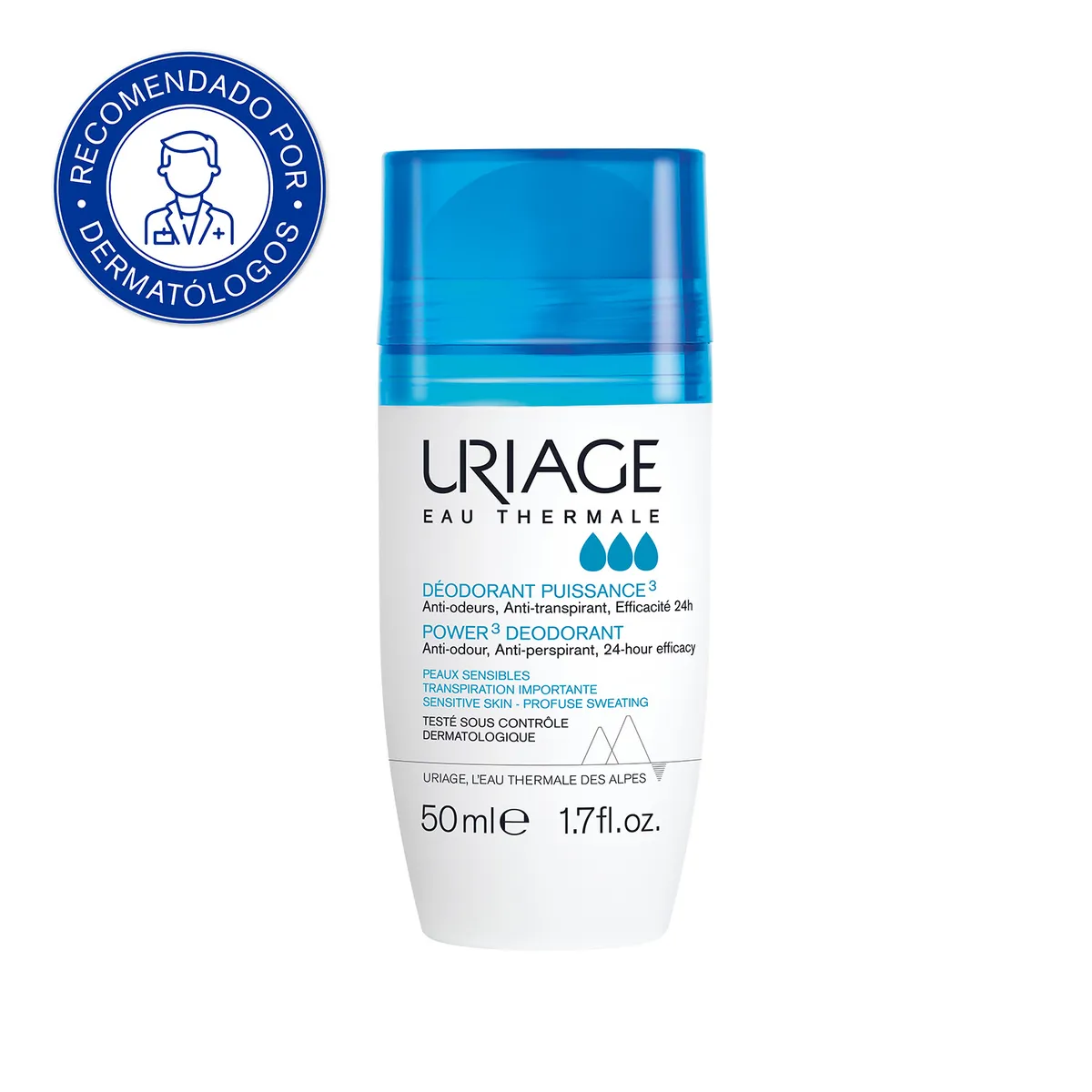 URIAGE - Uriage Desodorante Power 3 50ml - Desodorante anti-transpirante 