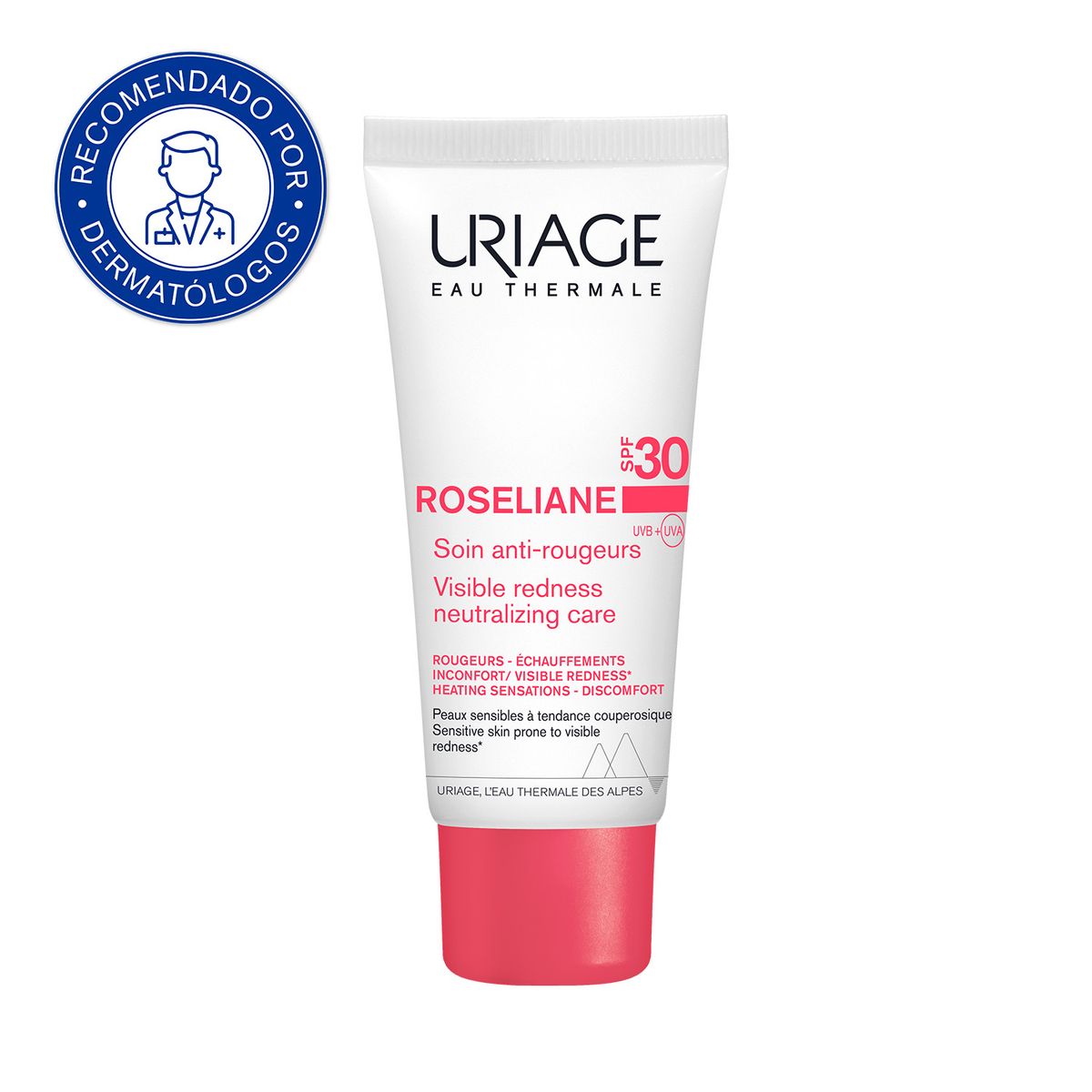 URIAGE - Uriage Roséliane Crema Antirojeces SPF30+ 40ml - Cuidado Calmante y protección para pieles sensibles con rojeces
