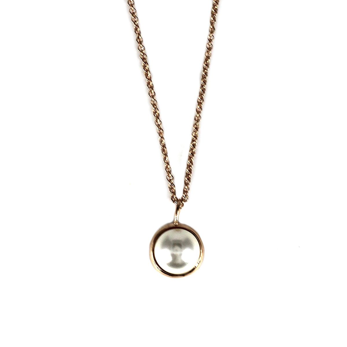 MAISHA - Collar de Luna Llena Rosada de Plata 925