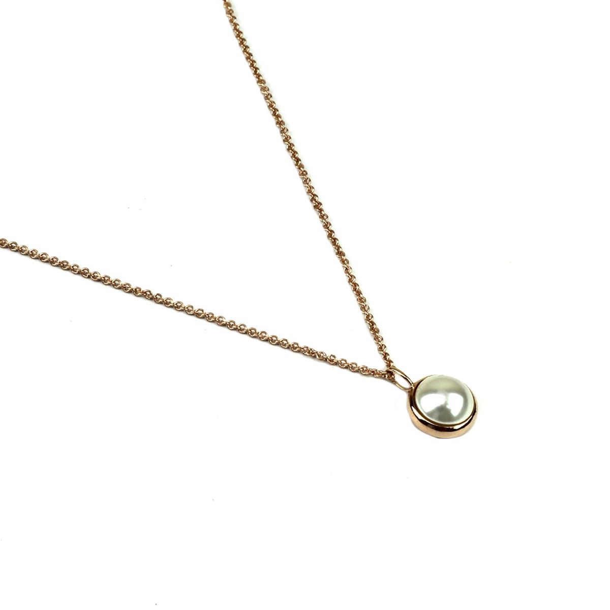 MAISHA - Collar de Luna Llena Rosada de Plata 925