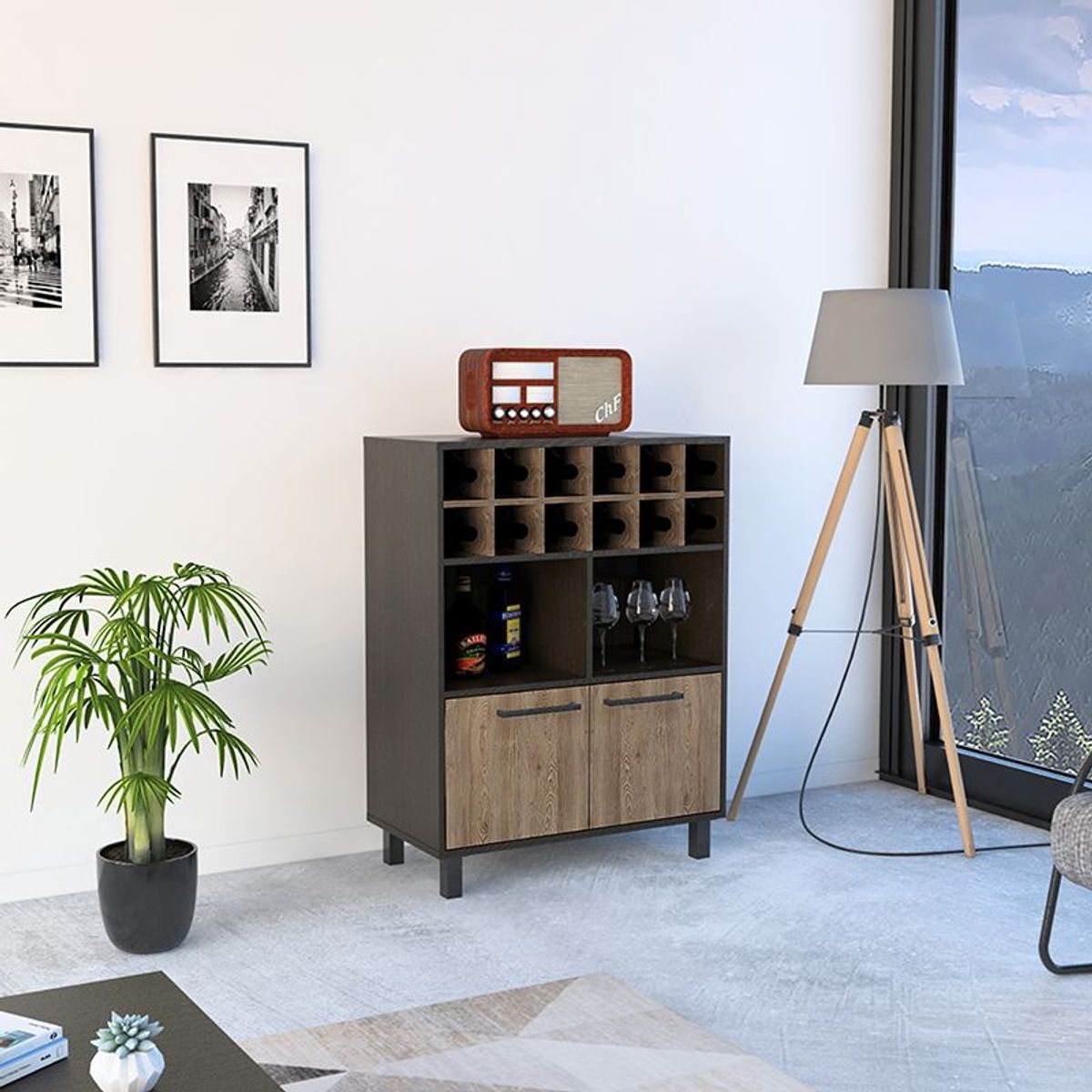 TUHOME - Bar Kaia 2 Puertas (porta Botellas)