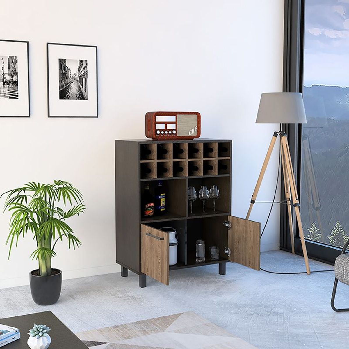 TUHOME - Bar Kaia 2 Puertas (porta Botellas)