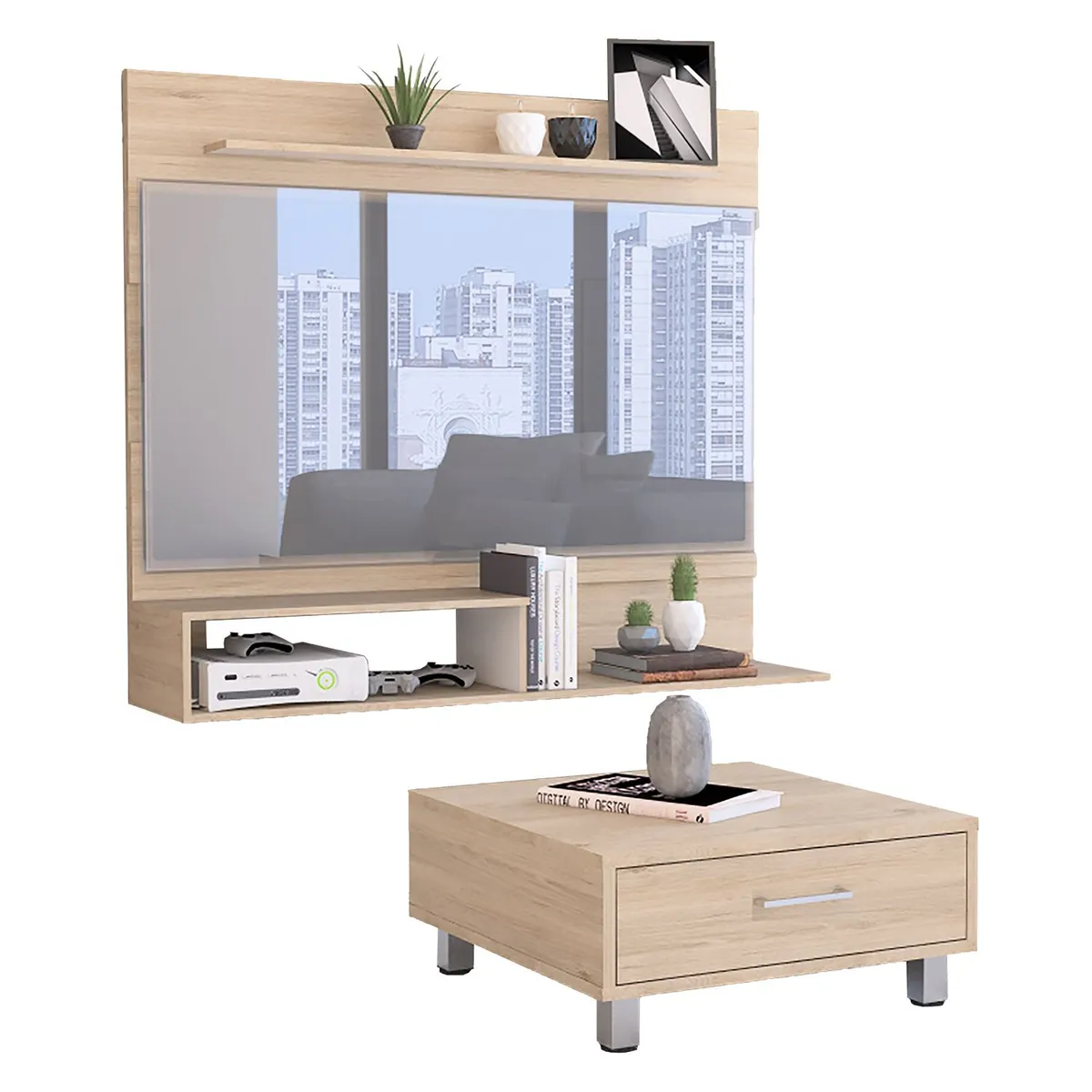 TUHOME -  Panel TV 55" + Mesa de Centro