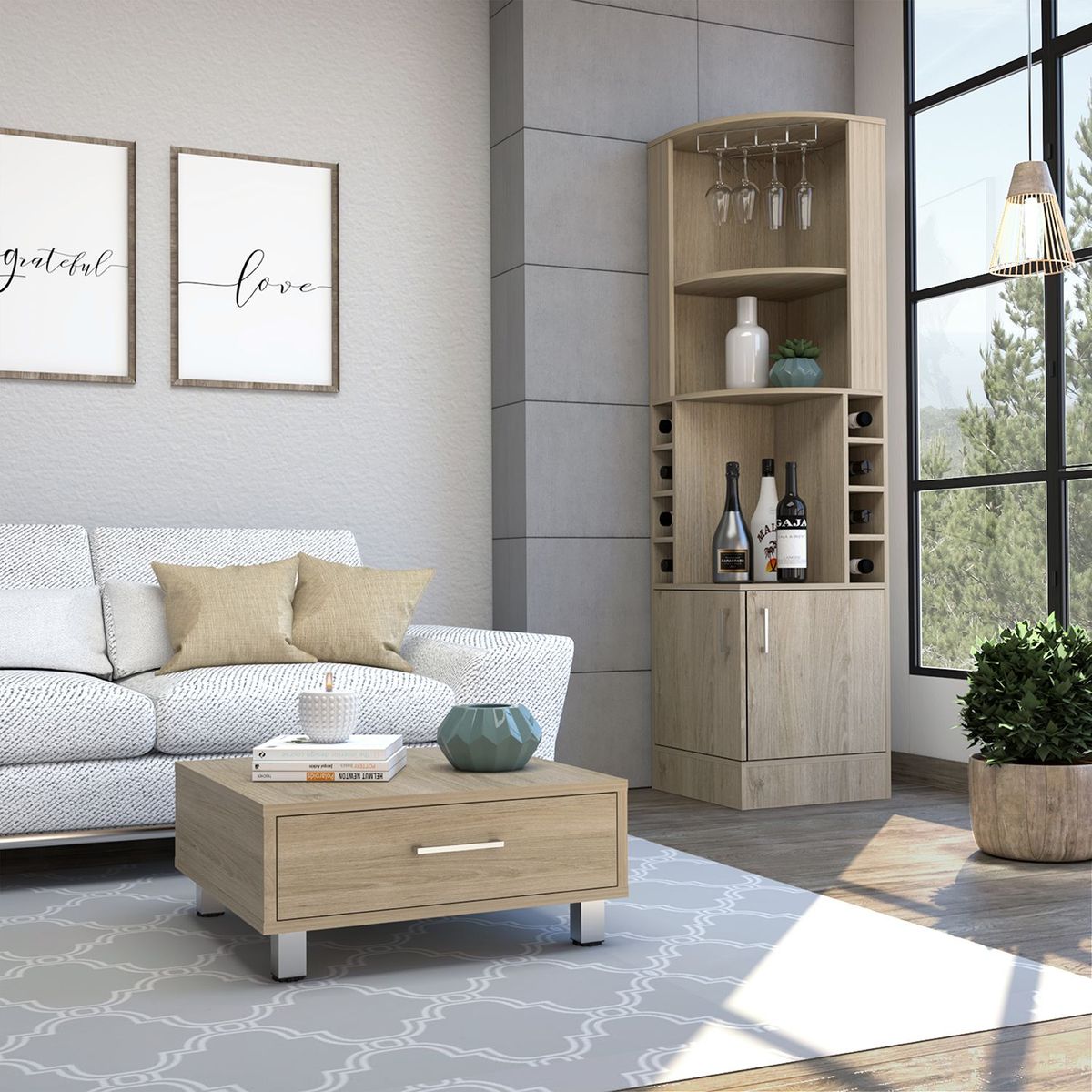 TUHOME - Bar Esquinero Kava + Mesa de Centro Beijing