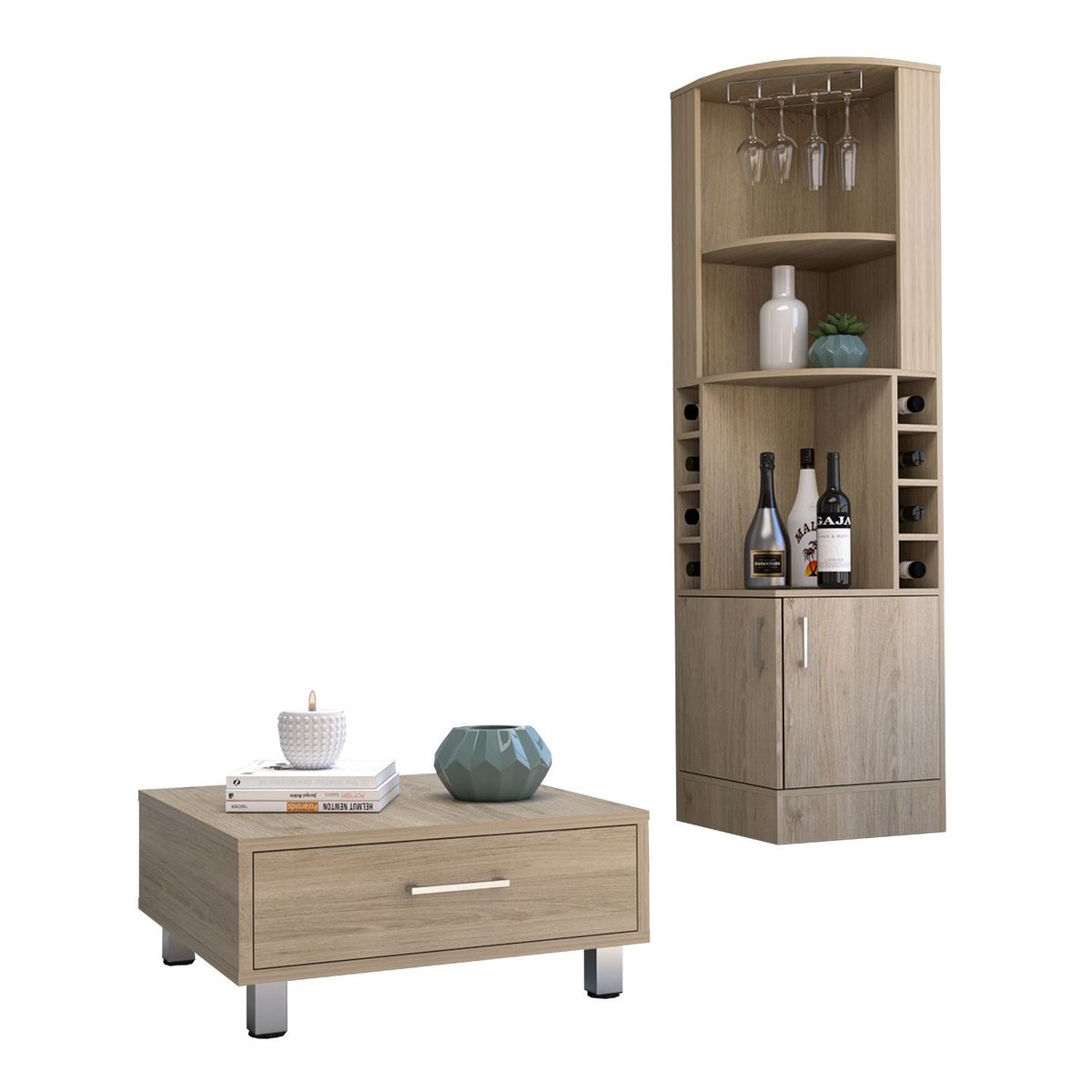 TUHOME - Bar Esquinero Kava + Mesa de Centro Beijing