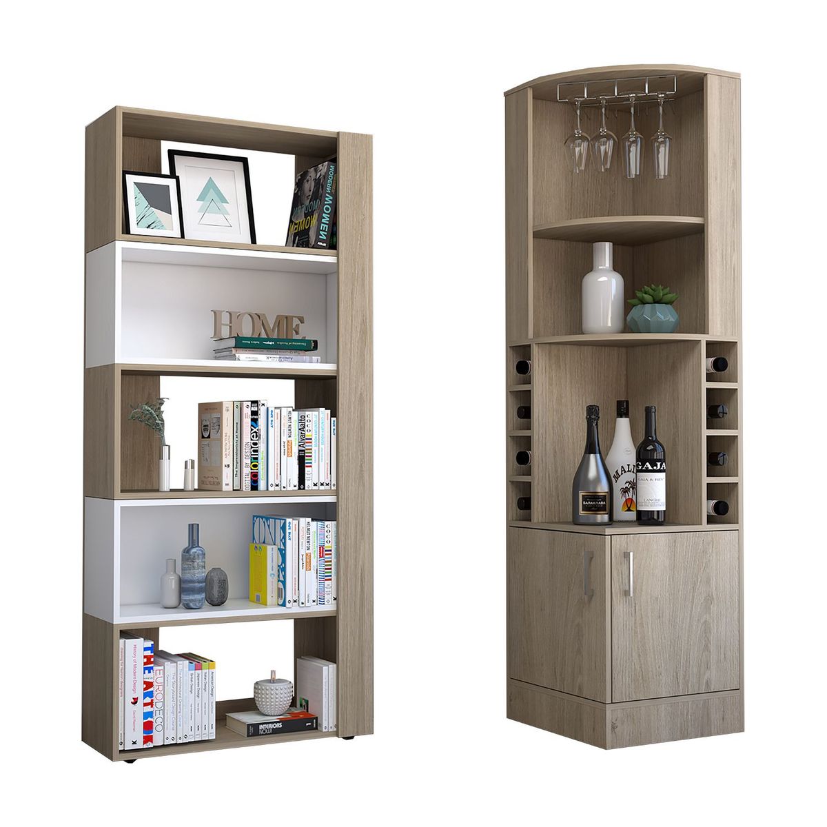 TUHOME - Bar Esquinero Kava + Biblioteca Cubo Beijing - Wengue/Blanco