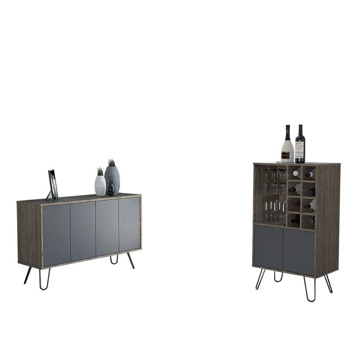 TUHOME - Bar Bajo + Aparador Vassel