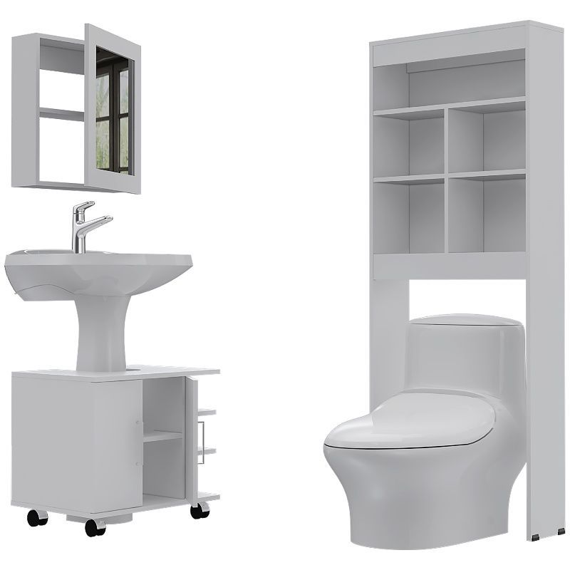 TUHOME - Botiquín Bath 47-B + Optimizadores Lavamanos 55 + Baño 20 - Blanco