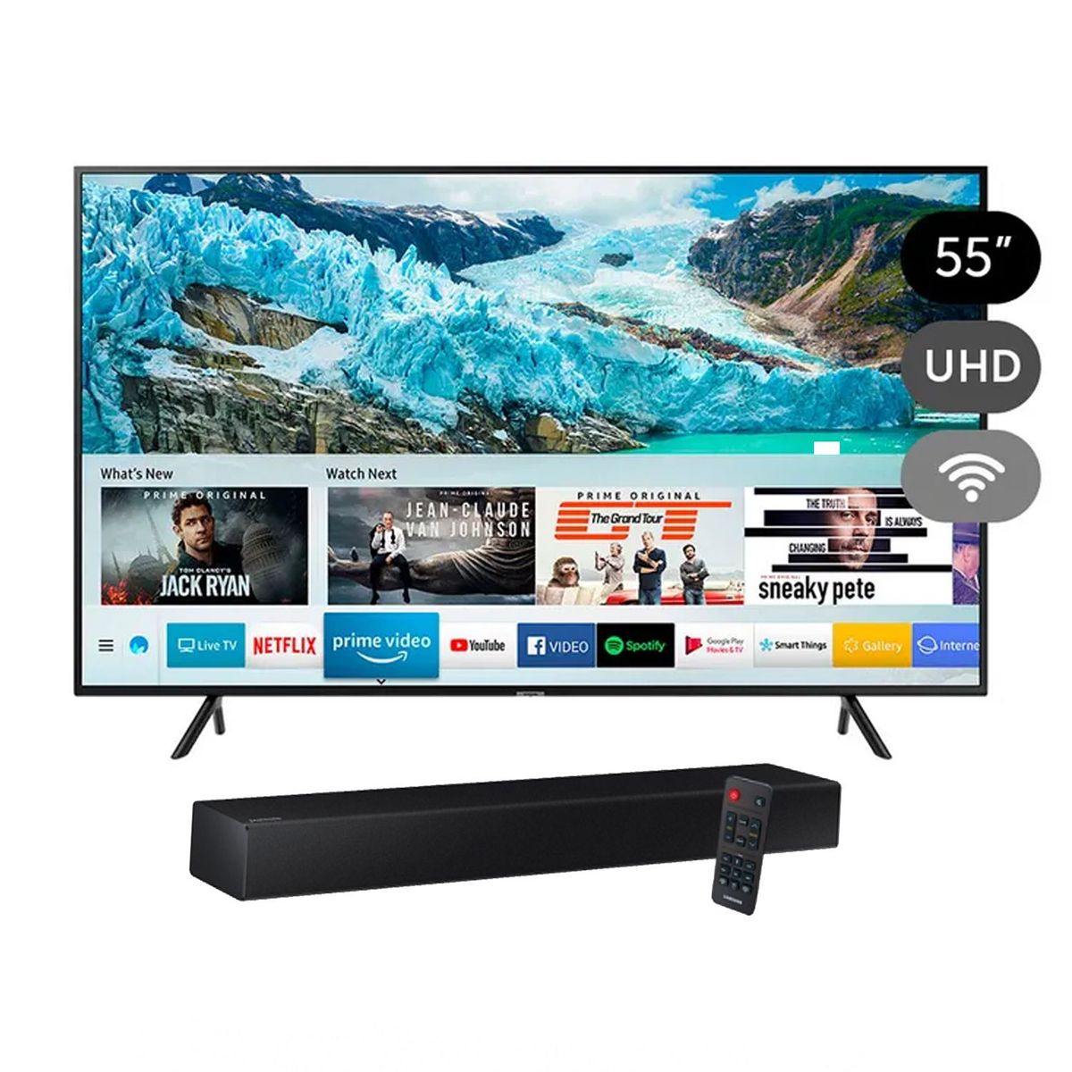 SAMSUNG - Televisor LED Smart TV 4K Ultra HD 55" UN55RU7100GS  + Soundbar