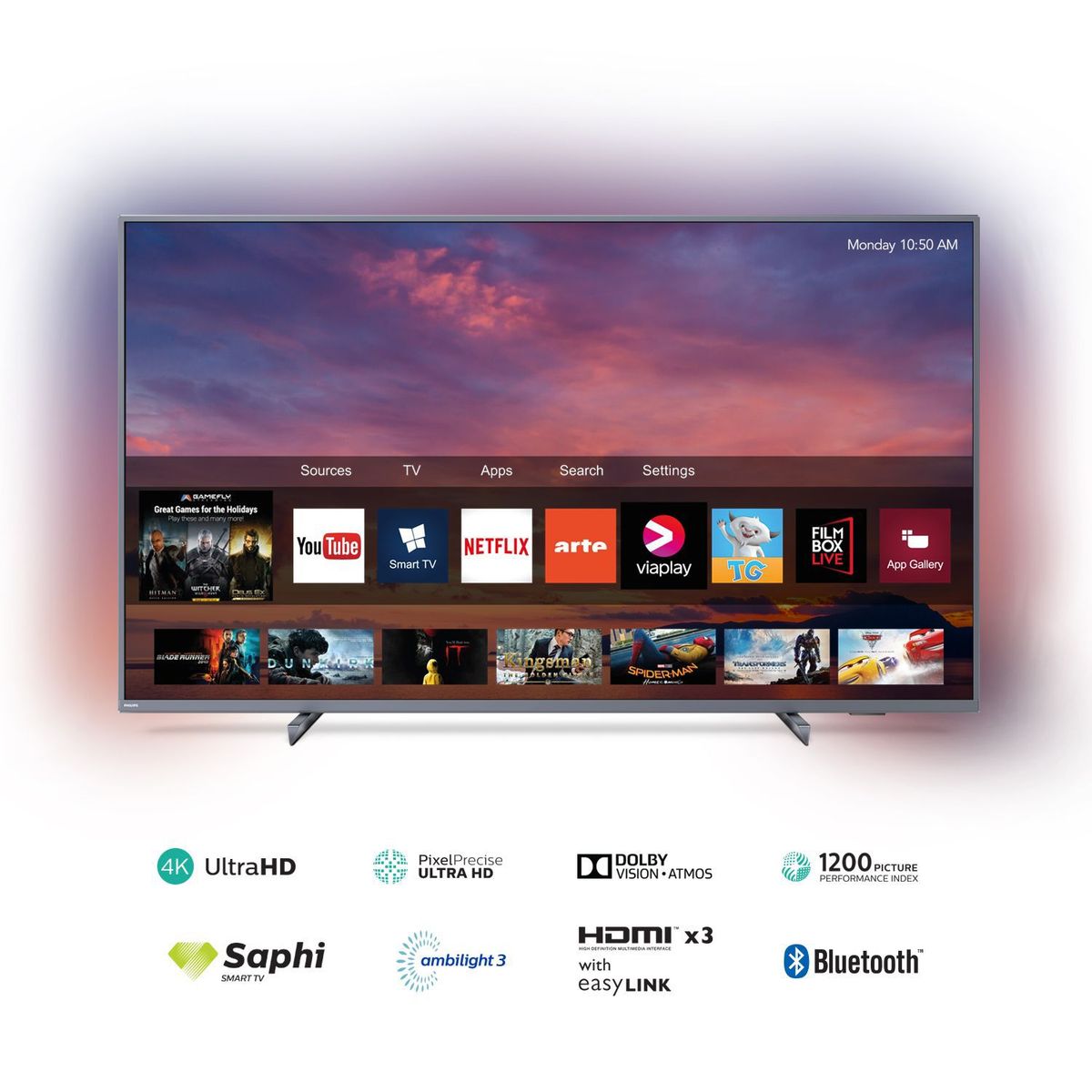PHILIPS - Televisor 55" AMBILIGHT 4K Ultra HD Smart TV 55PUD6794
