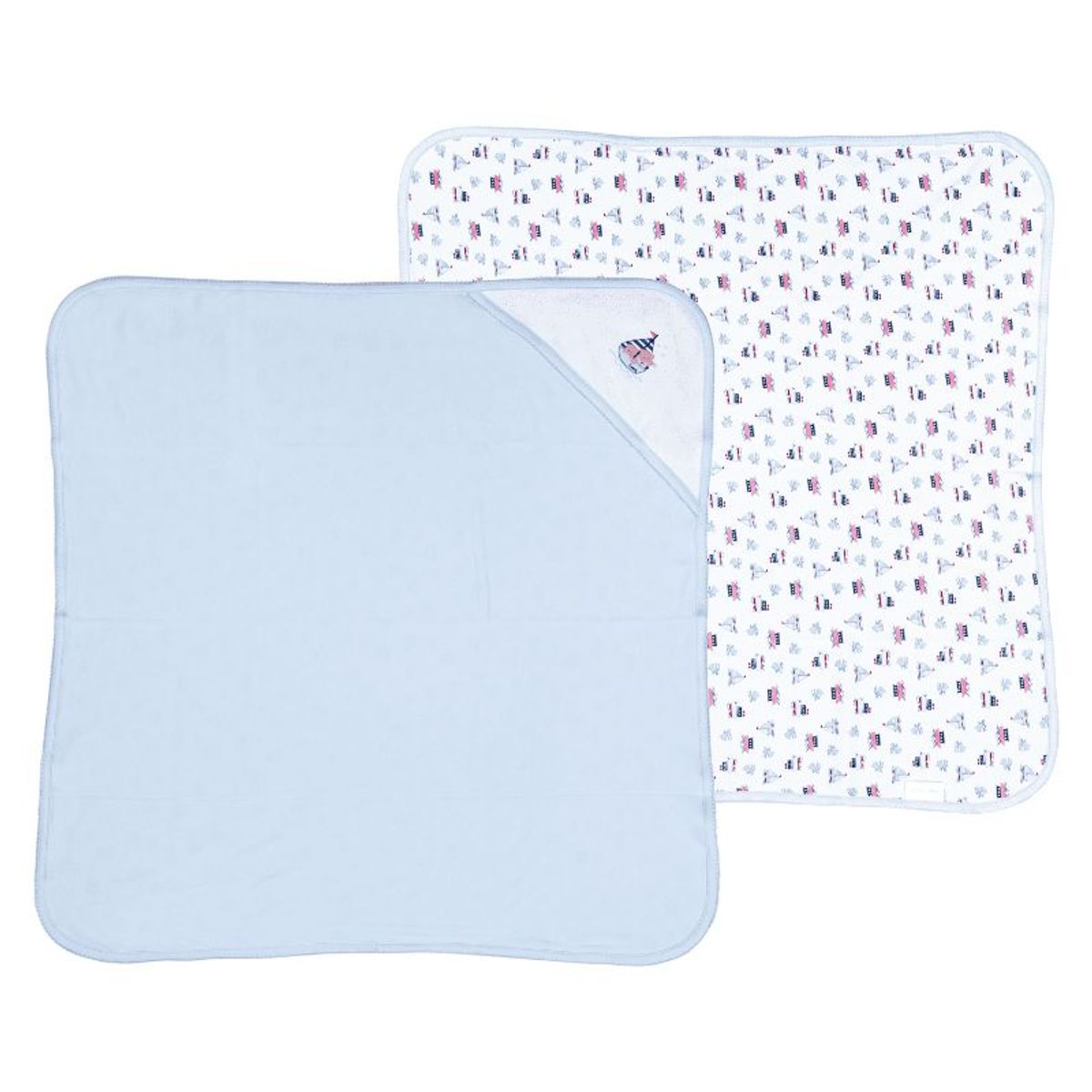 BABY CLUB CHIC - Manta de 2 Capas con Picueta y Bordado