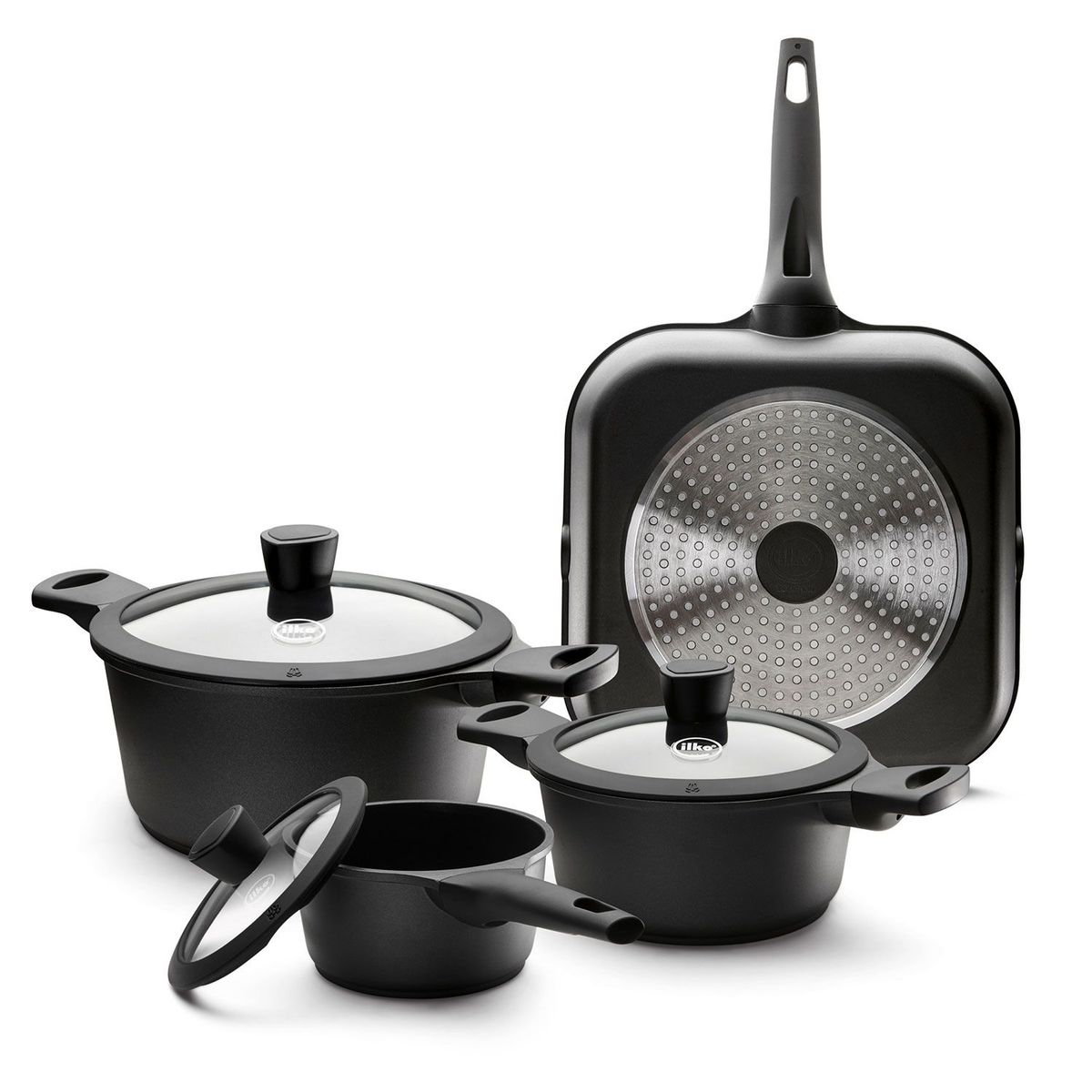 ILKO - Juego de Ollas Antiadherente 7 Pzs Majestic