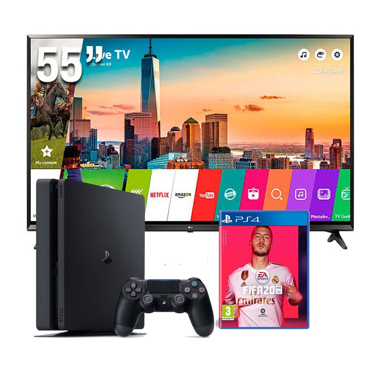 LG - Televisor  LED Smart TV 4K Ultra HD 55" 55UM7100PSA-UHD + PS4 Slim FIFA20