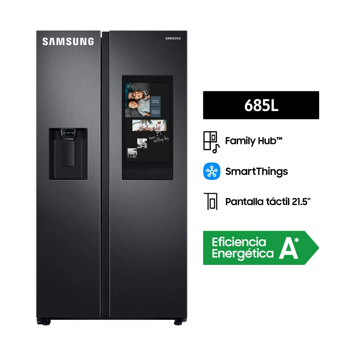 SAMSUNG - Refrigeradora Samsung Side by Side Family Hub 685Lt RS27T5561B1
