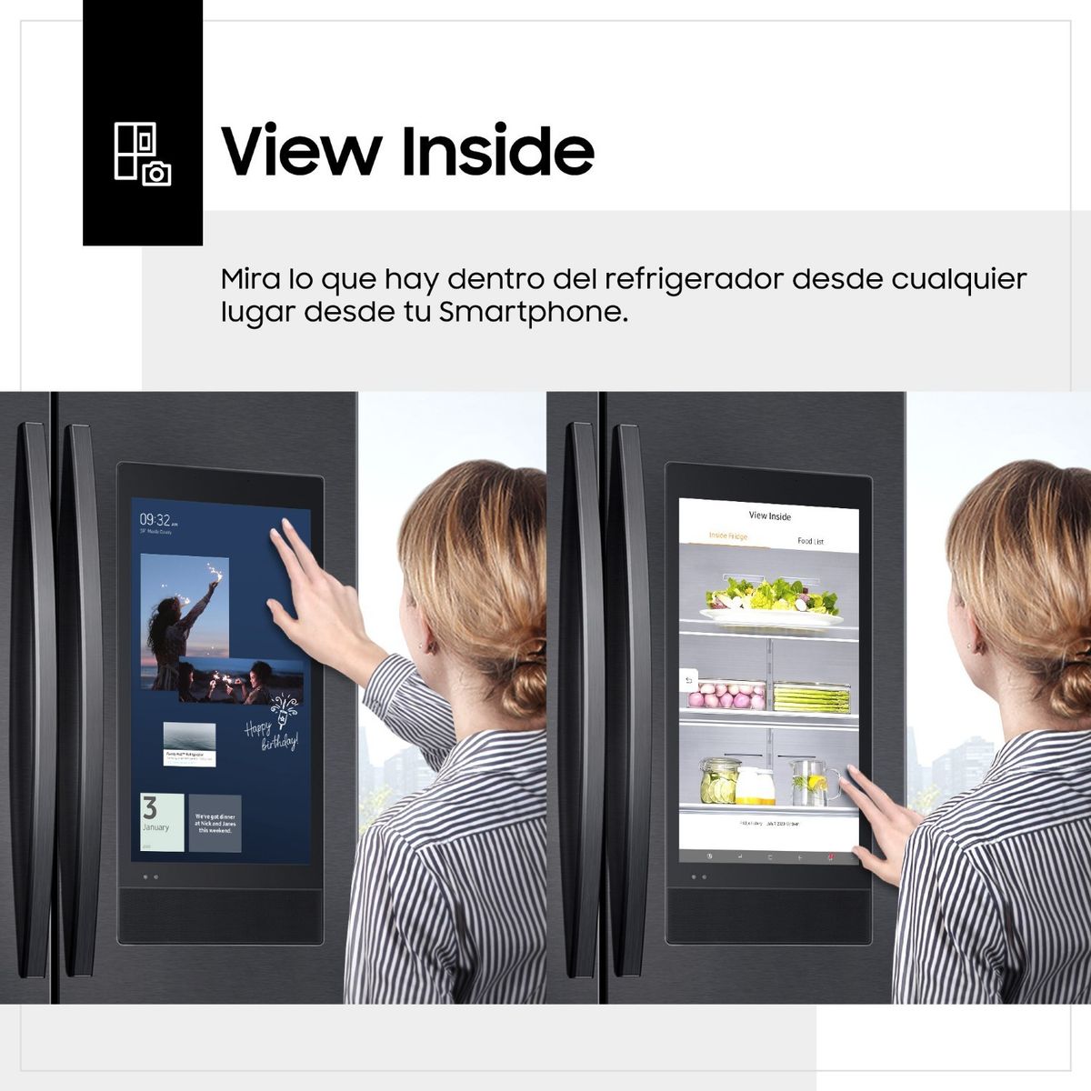 SAMSUNG - Refrigeradora Samsung Side by Side Family Hub 685Lt RS27T5561B1