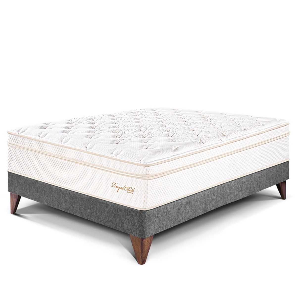 PARAISO - Cama Europea Royal Cloud 2 Plz + 2 Almohadas Viscoelásticas