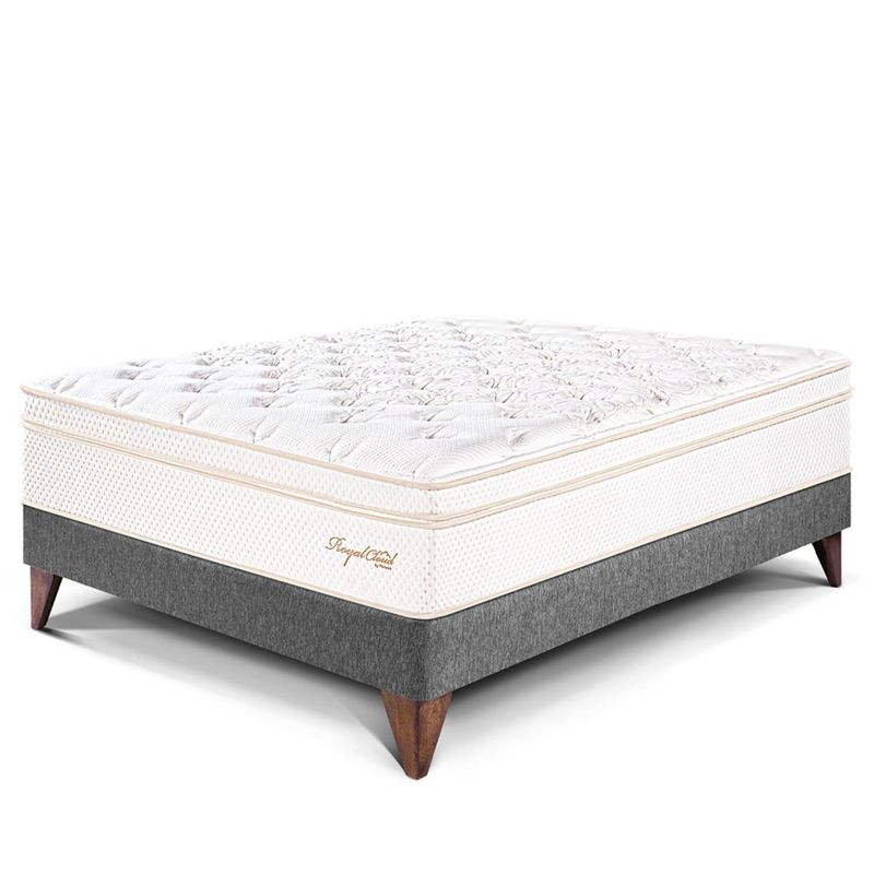 PARAISO - Cama Europea Royal Cloud 2 Plz + 2 Almohadas Viscoelásticas + Protector