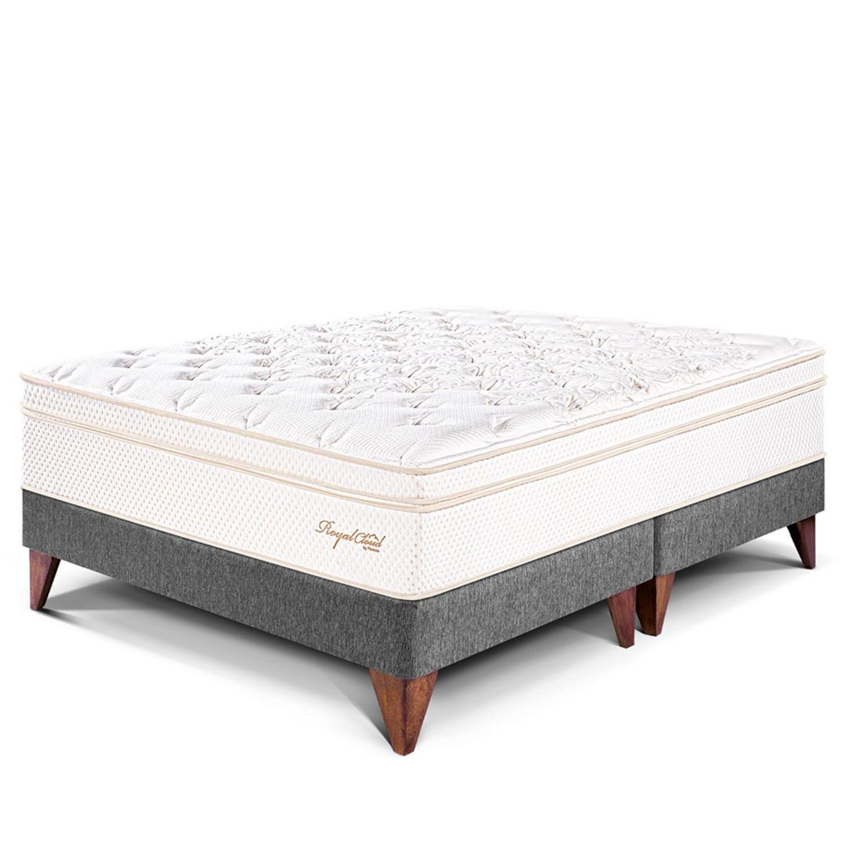 PARAISO - Cama Europea Royal Cloud Queen + 2 Almohadas Viscoelásticas + Protector