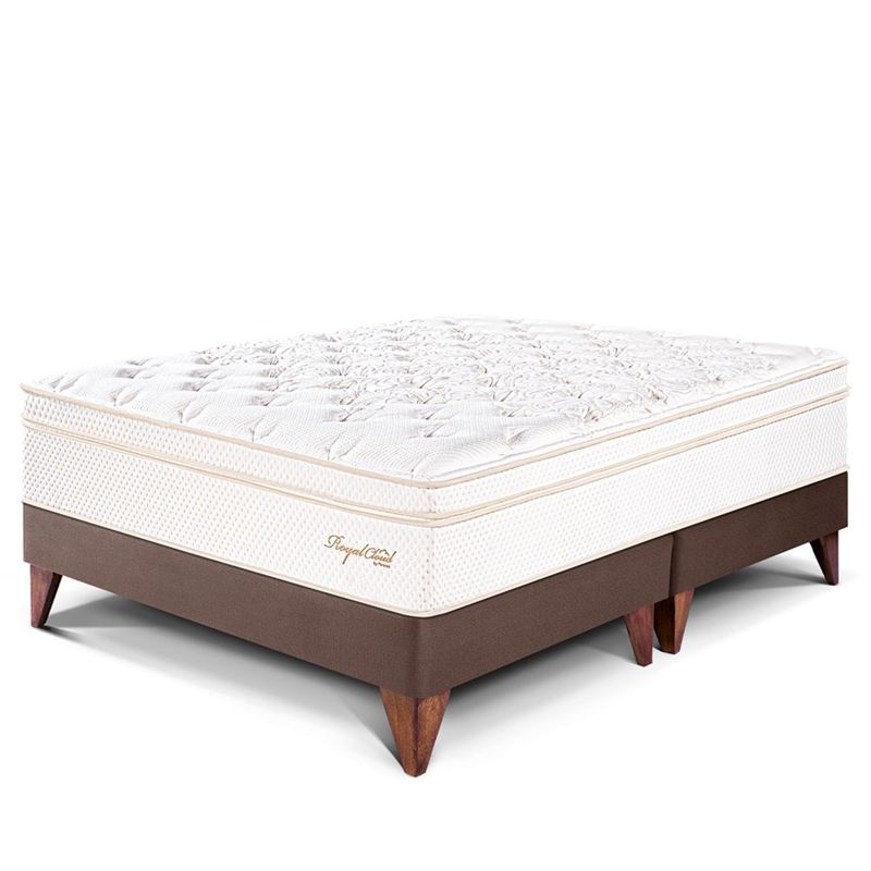 PARAISO - Cama Europea Royal Cloud Queen + 2 Almohadas Viscoelásticas + Protector