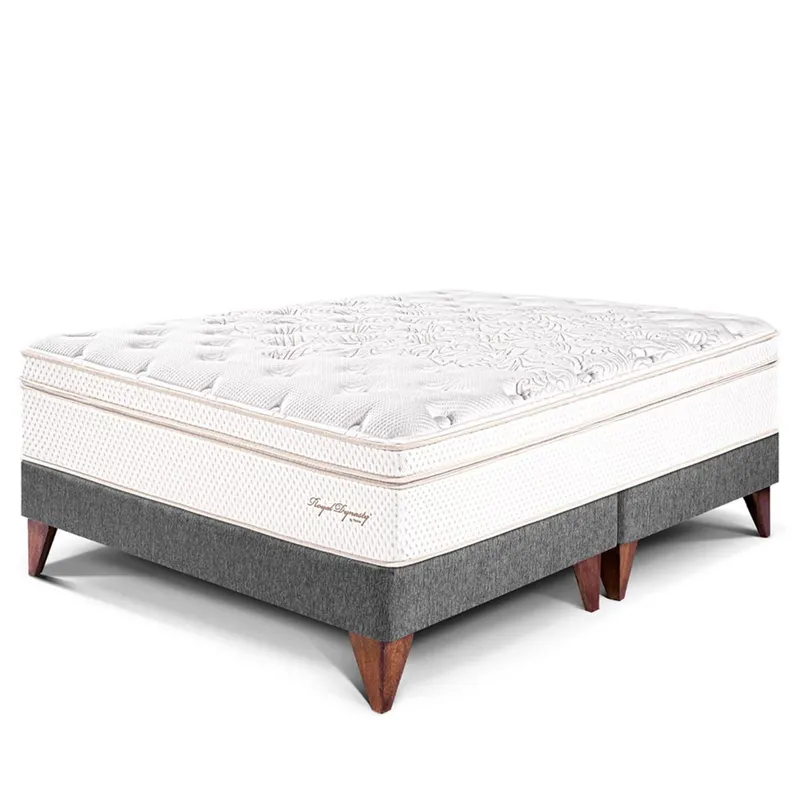 PARAISO - Cama Europea Royal Dynasty Queen + 2 Almohadas Viscoelásticas + Protector