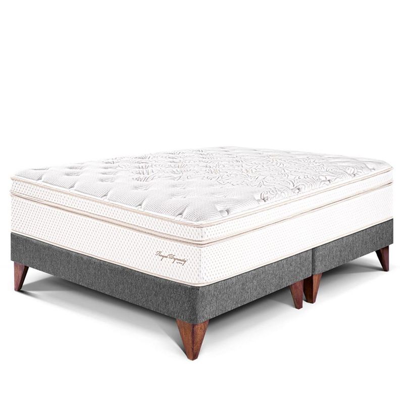PARAISO - Cama Europea Royal Dynasty King + 2 Almohadas Viscoelásticas + Protector