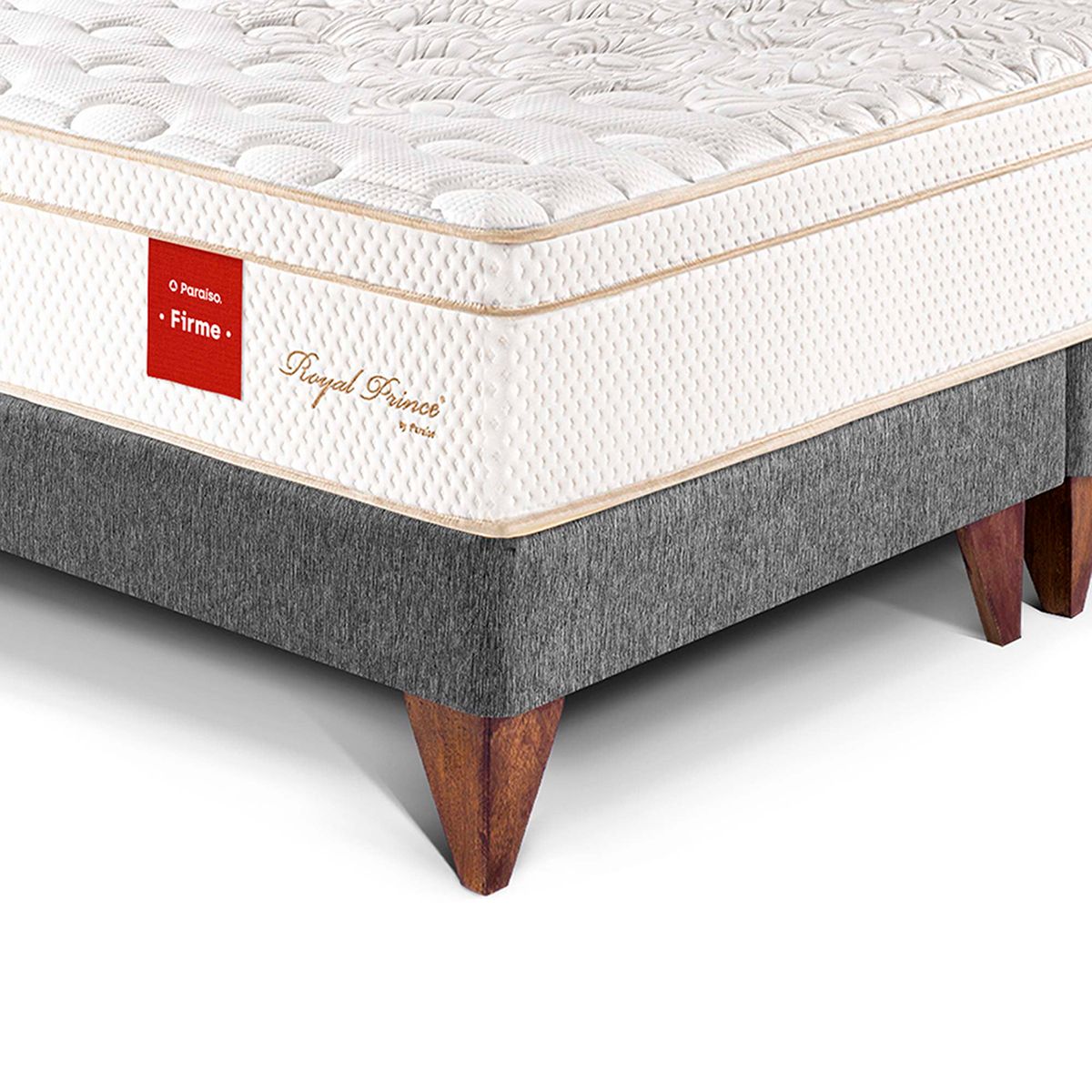 PARAISO - Cama Europea Royal Prince Firme King + 2 Almohadas Viscoelásticas + Protector