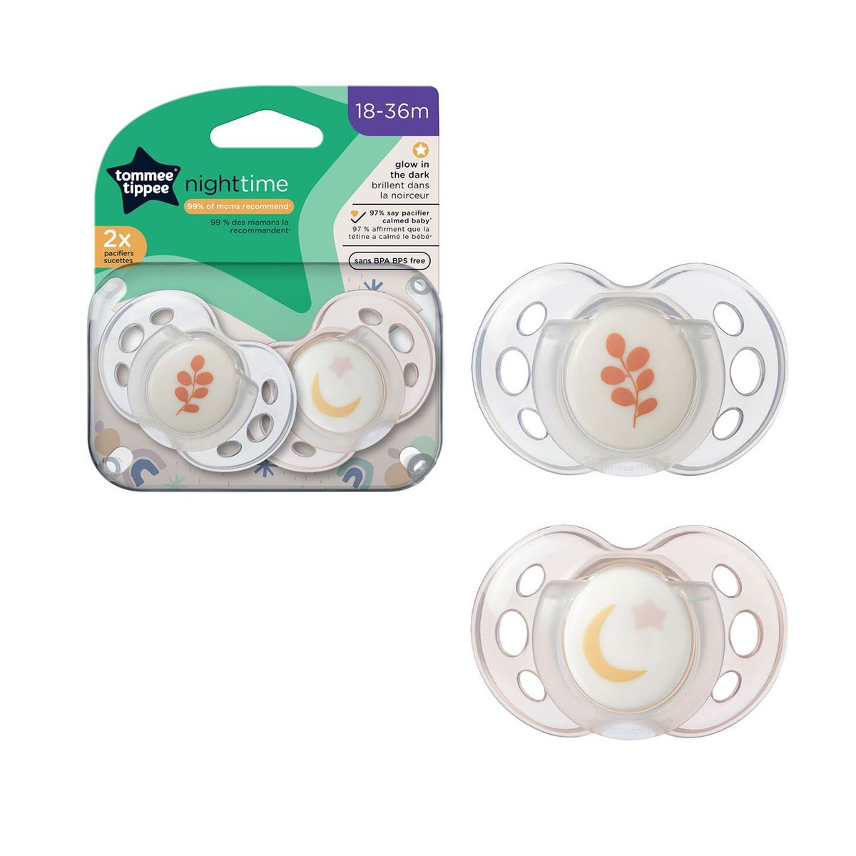 TOMMEE TIPPEE - Chupón Night Time 18-36M Amarillo