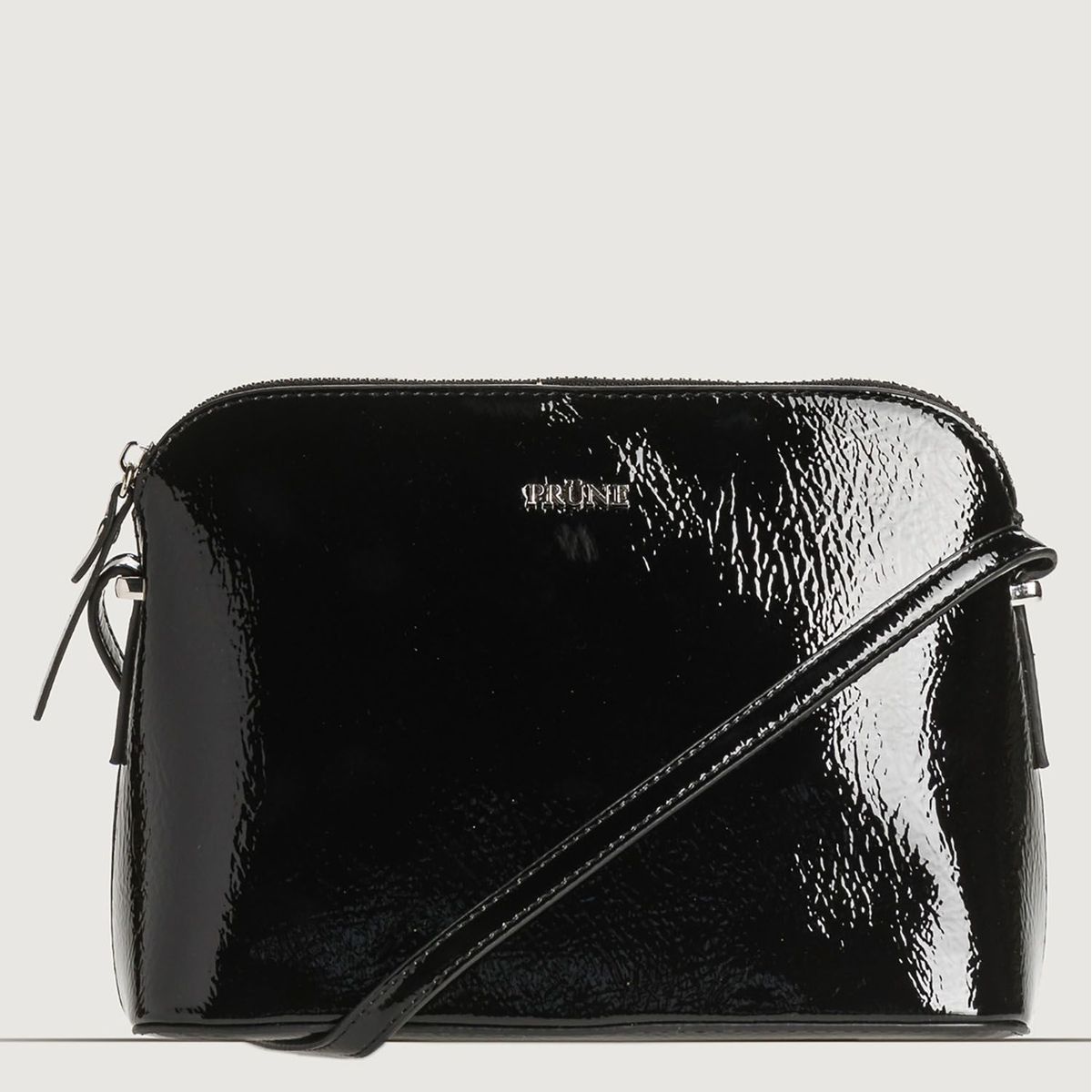 PRUNE - Cartera Dyna Efecto Cuero Charol Negro