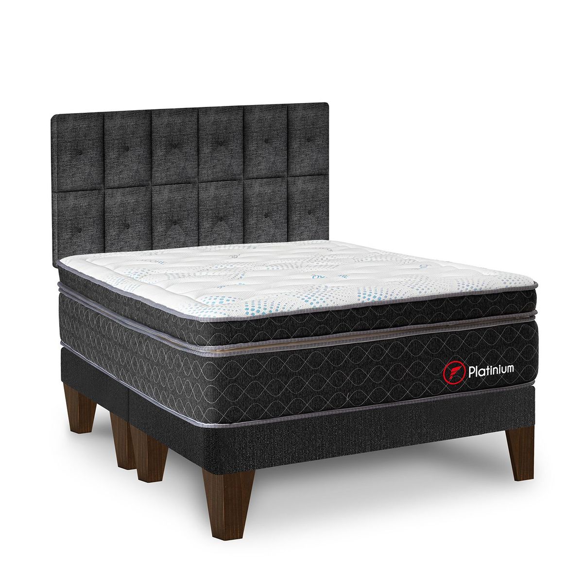 FORLI - Dormitorio Europeo Platinium King + 2 Almohadas Viscoelásticas + Protector