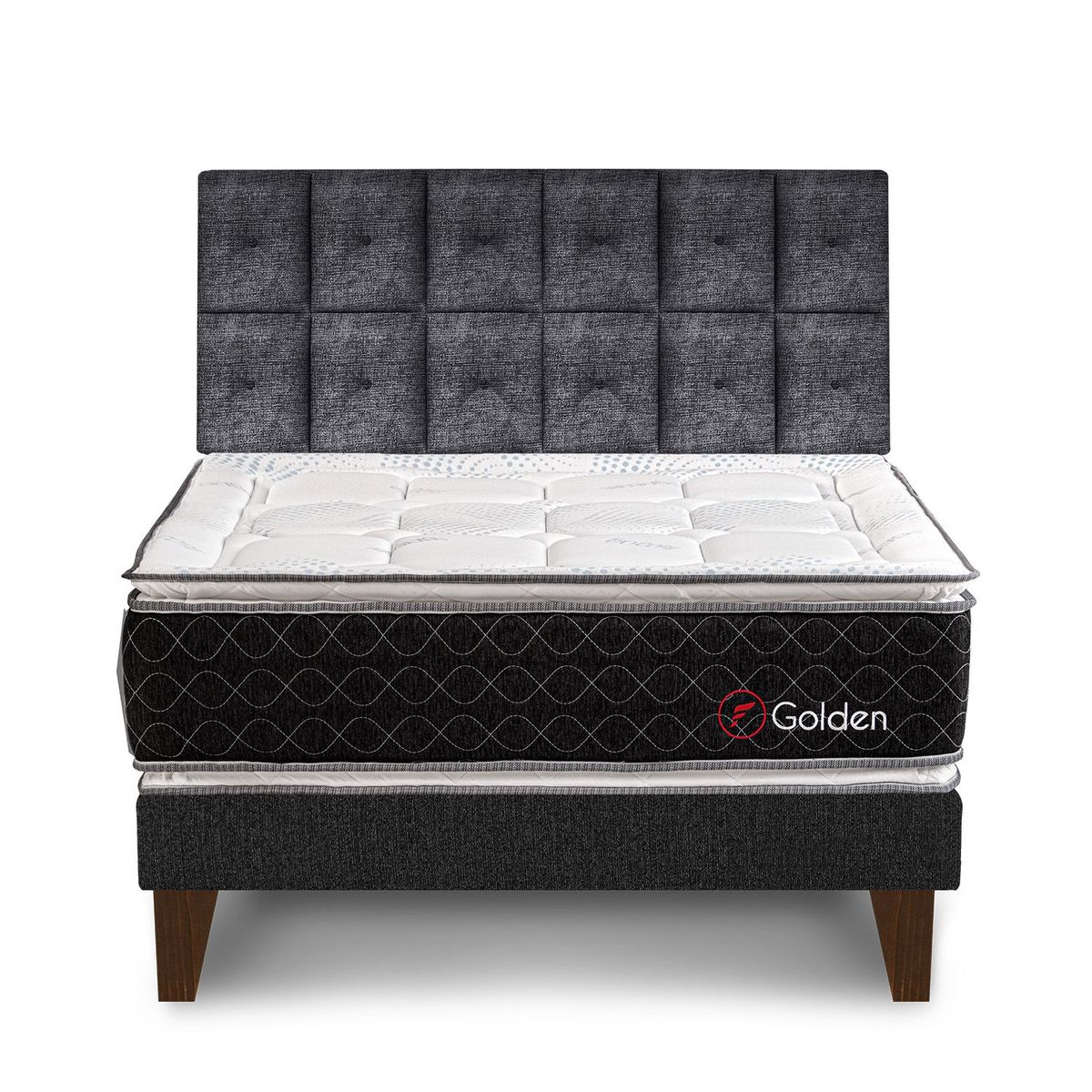 FORLI - Dormitorio Europeo Golden King + 2 Almohadas Viscoelásticas + Protector