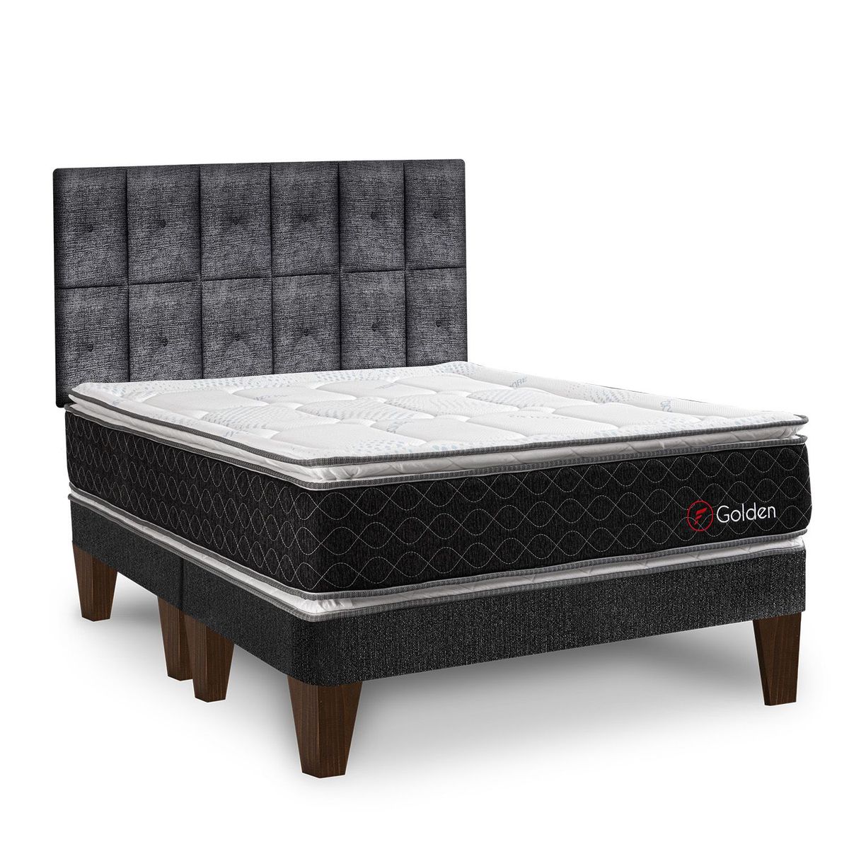 FORLI - Dormitorio Europeo Golden King + 2 Almohadas Viscoelásticas + Protector
